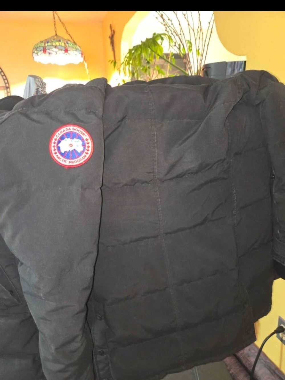 Canada Goose Black Puffer Jacket with Patch